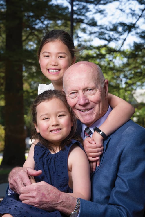 CLCRF Chairman Geoff Cattach with his granddaughters Grace and Phoebe