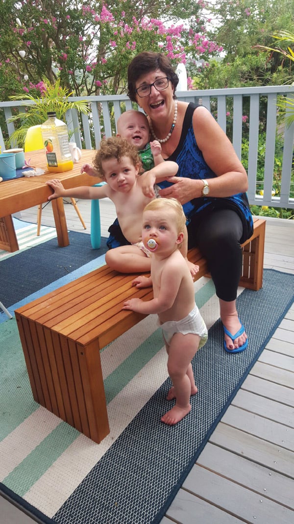 Maggie with her grandchildren